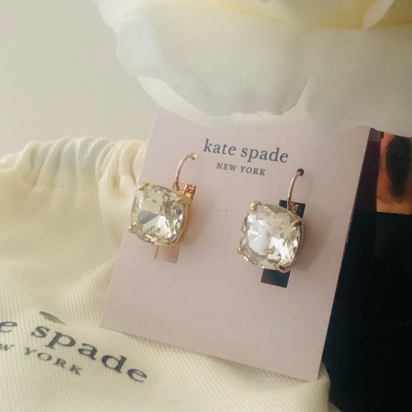 🎀 Kate Spade ♠️ Square Clear Zirconia Drop Earrings - Picture 3 of 10